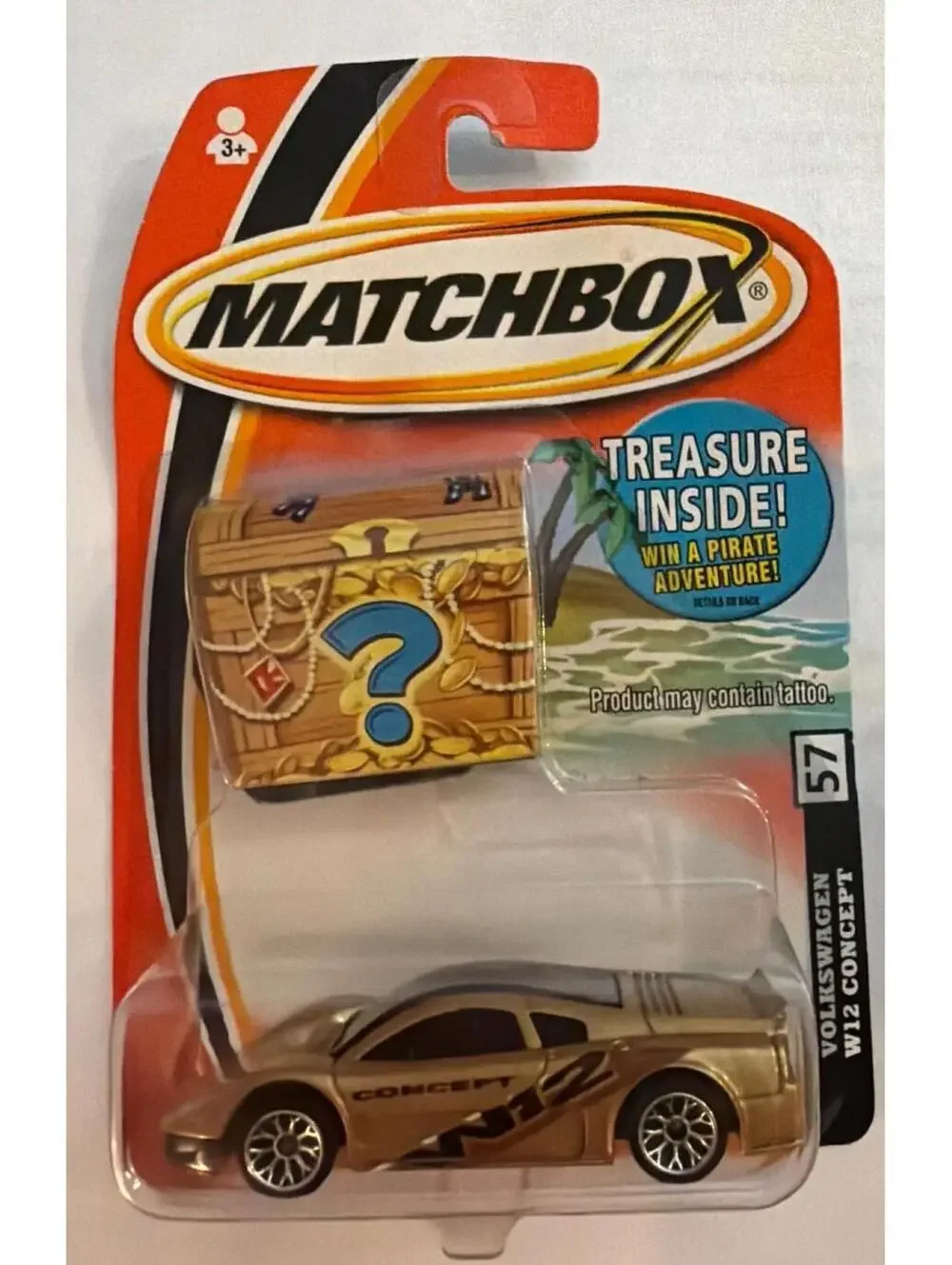 Matchbox Volkswagen W12 Concept Gold Die-Cast Car 57 Treasure Inside In Original
